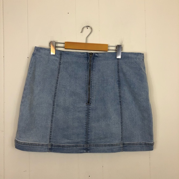 Wild Fable Seamed Denim Mini Skirt Sz 18 - Picture 6 of 9